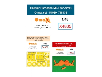 Hawker Hurricane Mk.I - O-max Set (For Airfix Kits) - zdjęcie 1