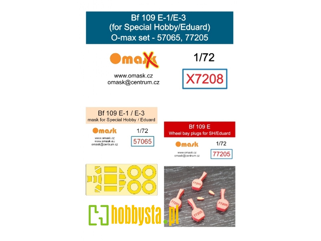 Messerschmitt Bf-109 E-1 / E-3 - O-max Set (For Special Hobby / Eduard Kits) - zdjęcie 1