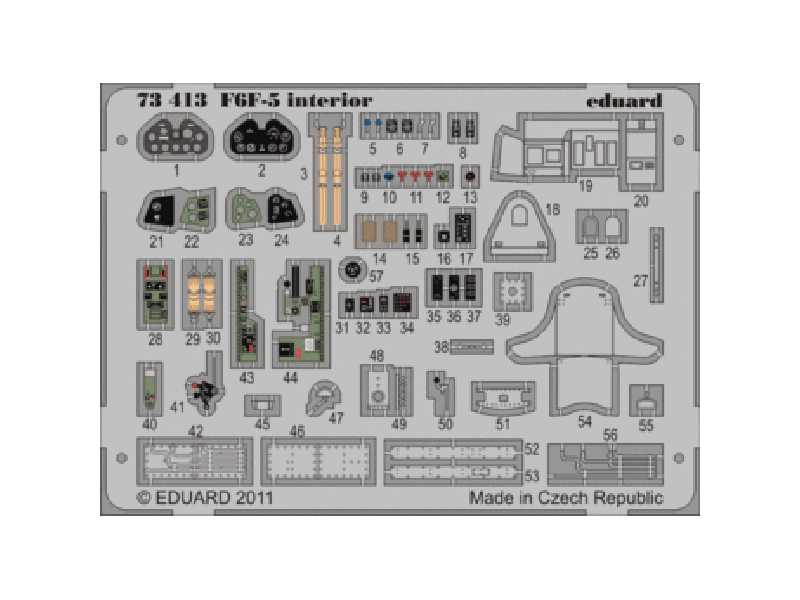 F6F-5 interior S. A. 1/72 - Eduard - blaszki - zdjęcie 1 F6F-5 interior S. A. 1/72 - Eduard - blaszki - zdjęcie 1
