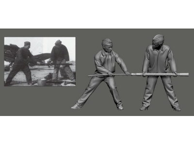 German Wwii Luftwaffe Ground Crew - Mg Cleaner (2 Figures) - zdjęcie 1