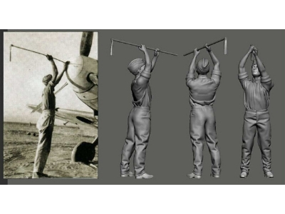 German Wwii Luftwaffe Ground Crew - Cannon Cleaner - zdjęcie 1