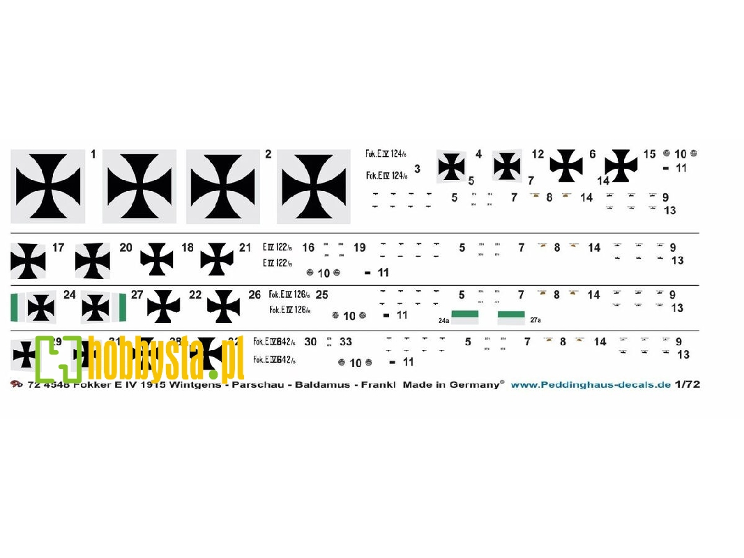Fokker E Iv - 1915 Wintgens Parschau Baldamus Frankl - zdjęcie 1