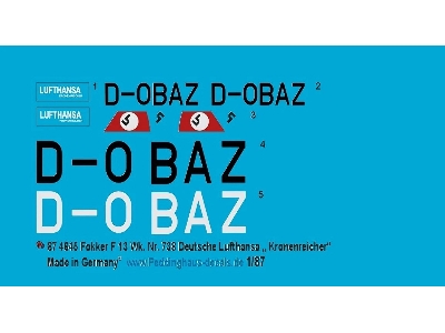 Junkers / Fokker F.13 - Wk. Nr. 738 German Lufthansa "kronenreicher" - zdjęcie 1