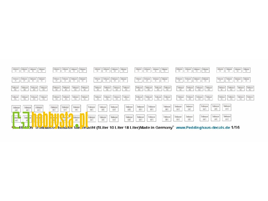 Labels For Drinking Water Tank Wehrmacht (5 / 10 Amd 18 L) - zdjęcie 1