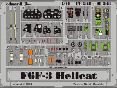  F6F-3 1/48 - Hasegawa - blaszki - zdjęcie 1