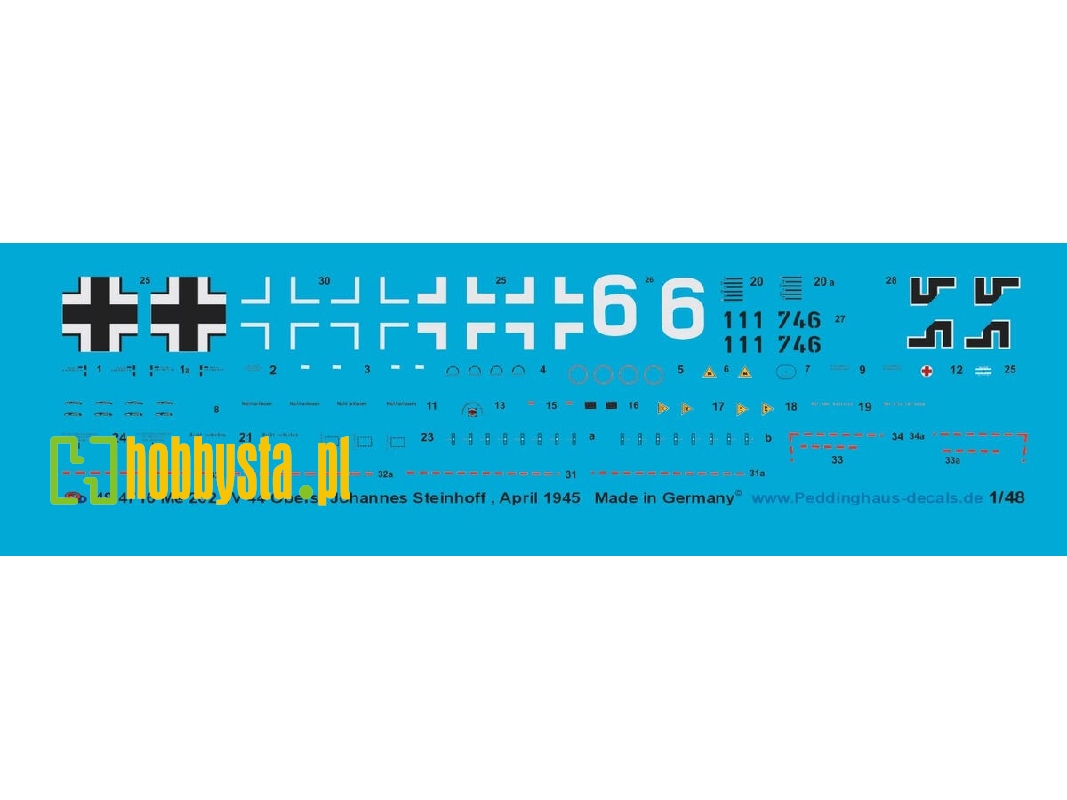Messerschmitt Me-262 - Oberst Johannes Steinhoff Jv 44 ,april 1945 - zdjęcie 1