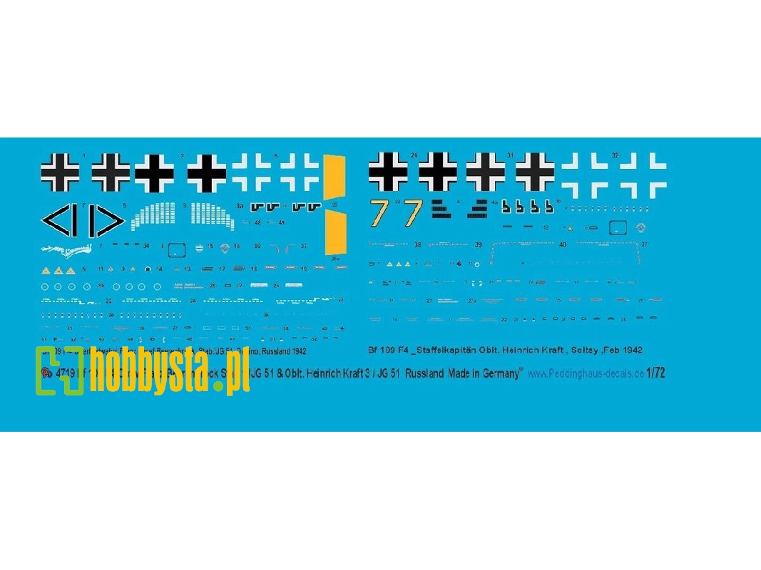 Messerschmitt Bf-109 F-4 - Ofw Franz  Beerenbrock Stab Jg 51 & Oblt Heinrich Krafft Russia - zdjęcie 1