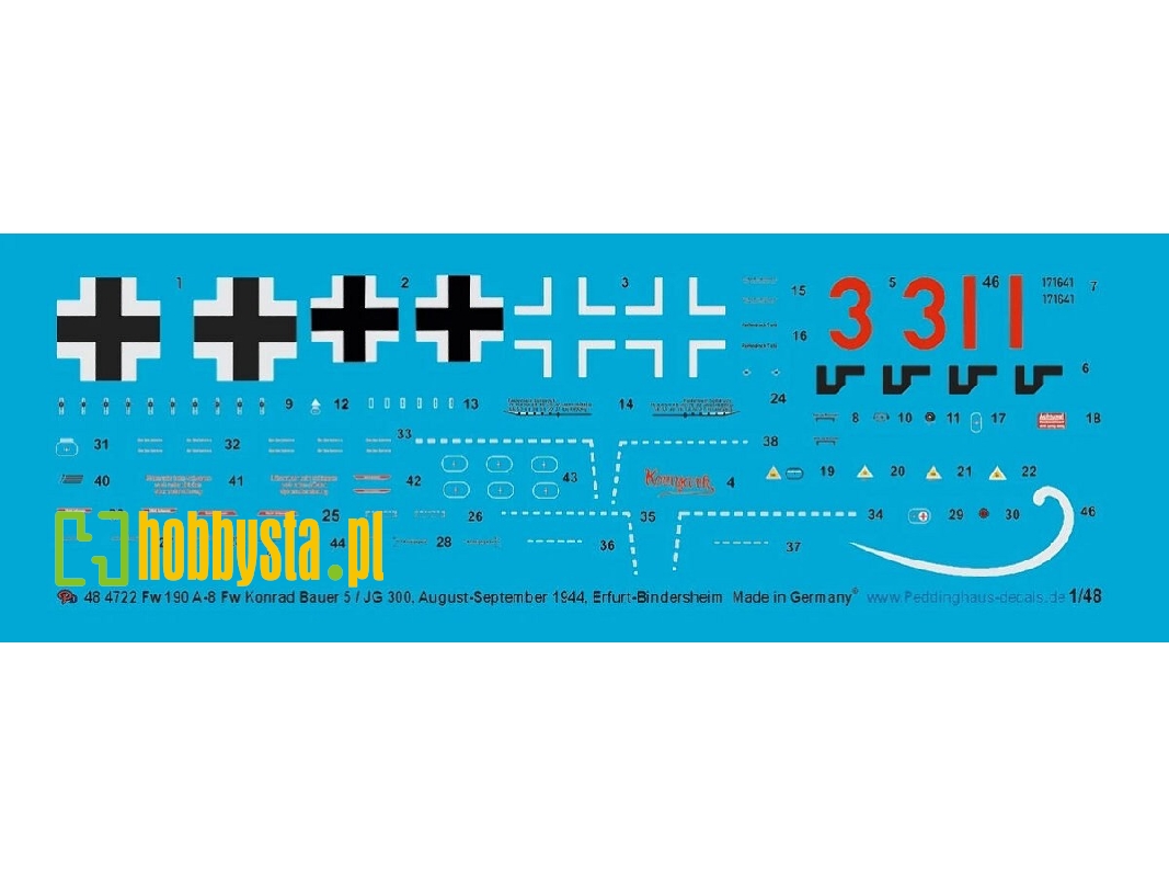 Focke Wulf Fw 190 A-8 - Fw Konrad Bauer 5 / Jg 300 , August-september 1944, Erfurt-bindersleben - zdjęcie 1