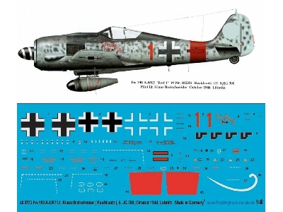 Focke Wulf Fw 190 A-8 / R2 - Lt. Klaus Bretschneier ( Rauhbautz) , 5. Jg 300, Oktober 1944, Löbnitz - zdjęcie 1