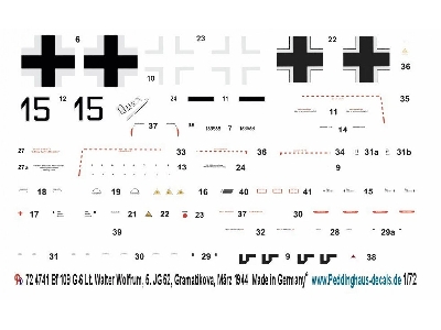 Messerschmitt Bf-109 G-6 - Lt. Walter Wolfrum, 5,jg52, Grmatikova, March 1944 - zdjęcie 1