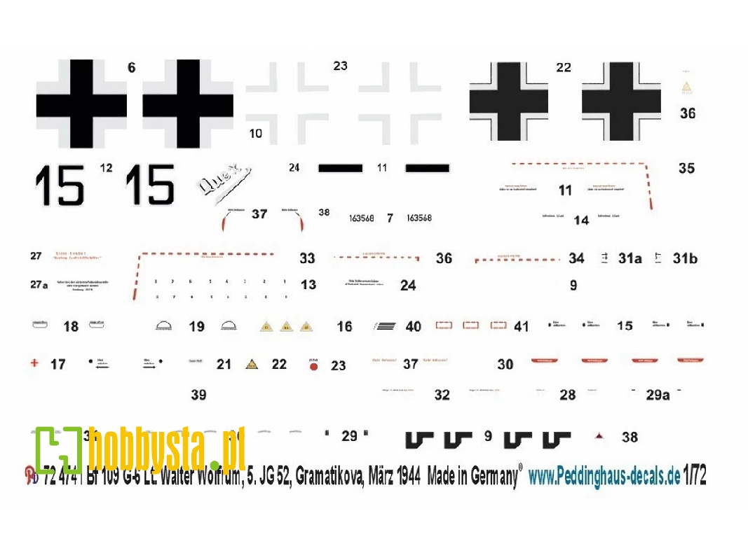 Messerschmitt Bf-109 G-6 - Lt. Walter Wolfrum, 5,jg52, Grmatikova, March 1944 - zdjęcie 1