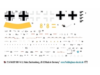 Messerschmitt Bf-109 F-4  - Lt . Heinz Sachsenberg , Jg 52 - zdjęcie 1