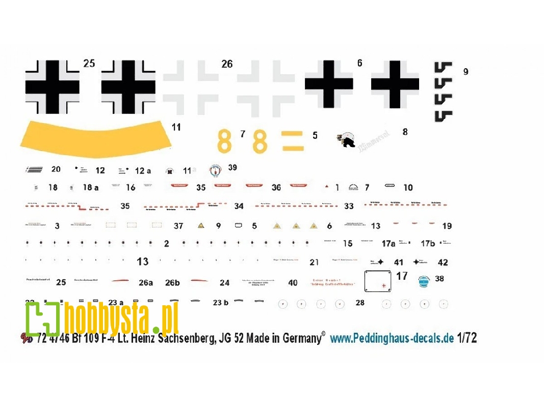 Messerschmitt Bf-109 F-4  - Lt . Heinz Sachsenberg , Jg 52 - zdjęcie 1