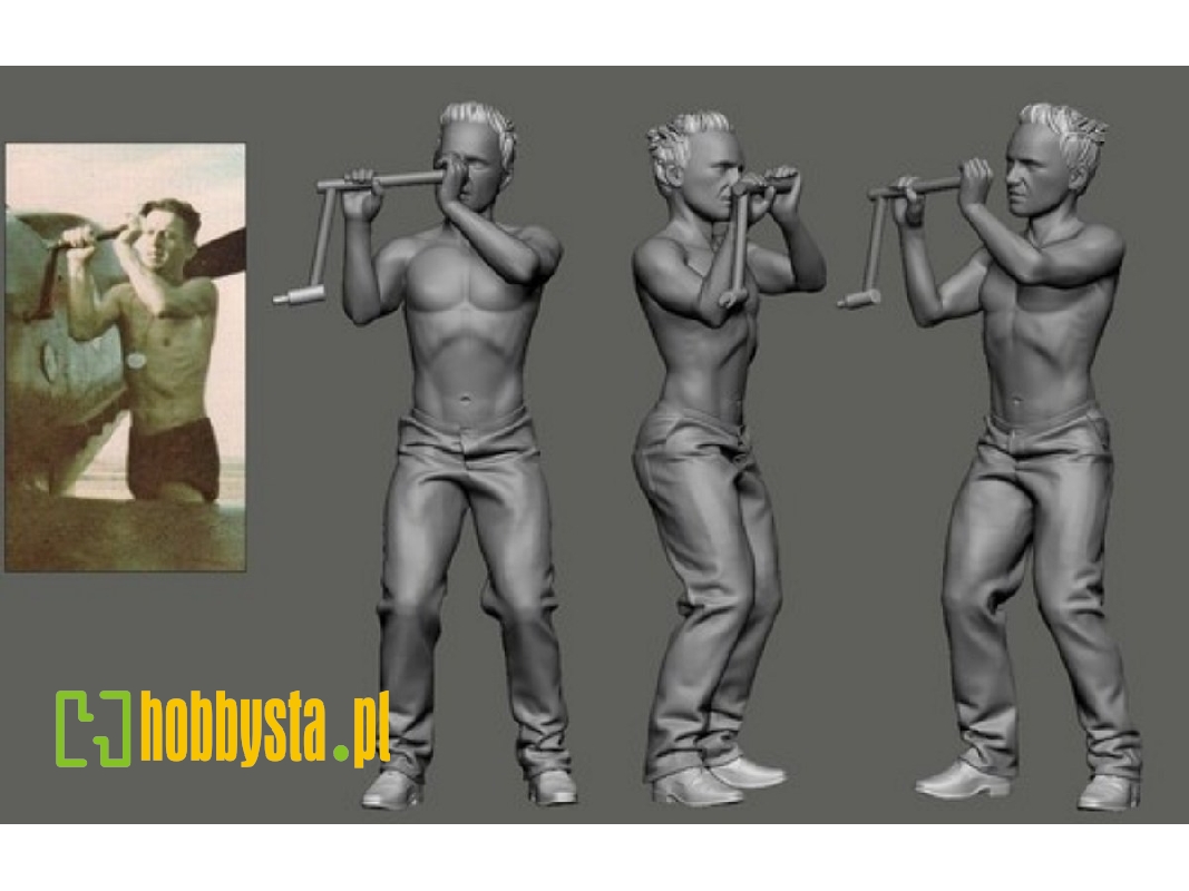 German Wwii Luftwaffe Ground Crew - Crank Bf-109 - zdjęcie 1