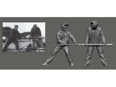 German Wwii Luftwaffe Ground Crew - 2 Mg Cleaner (2 Figures) - zdjęcie 1