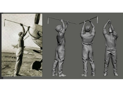 German Wwii Luftwaffe Ground Crew - Cannon Cleaner - zdjęcie 1