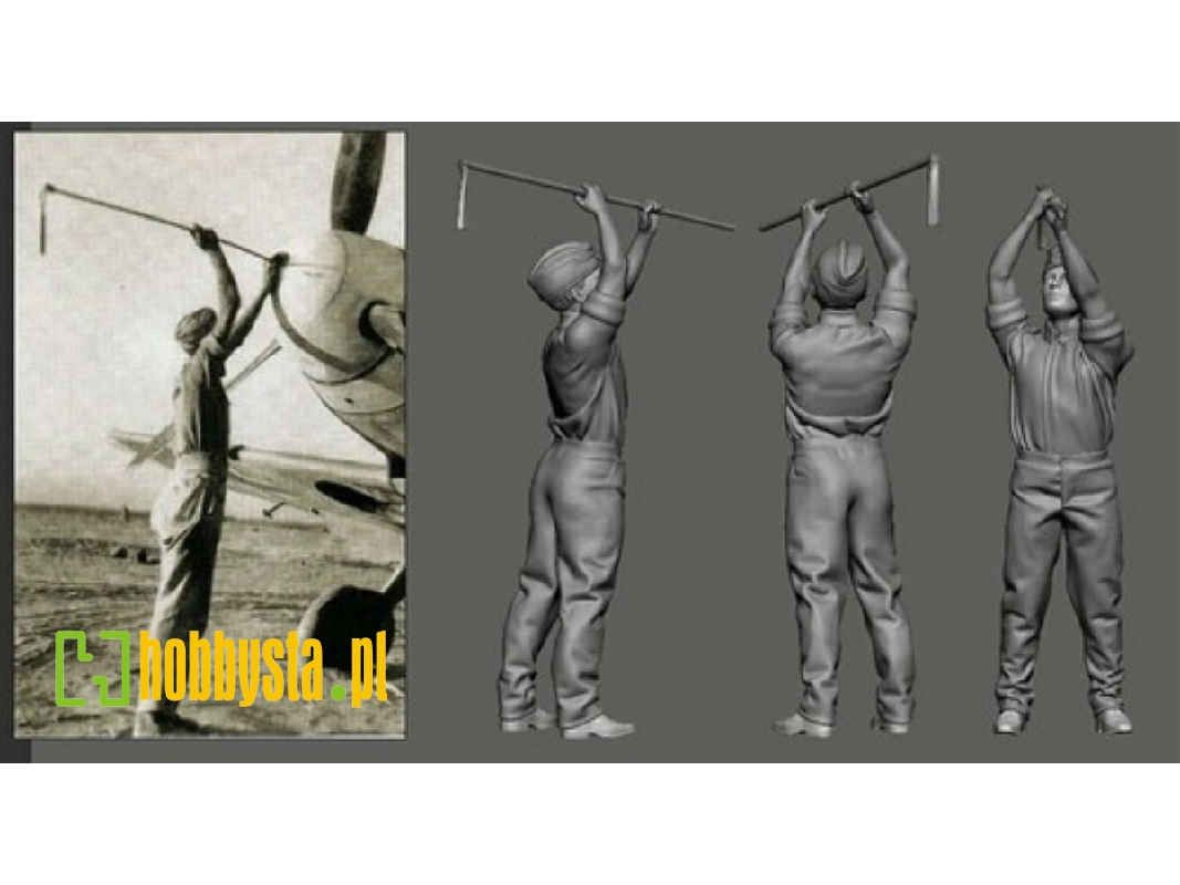 German Wwii Luftwaffe Ground Crew - Cannon Cleaner - zdjęcie 1
