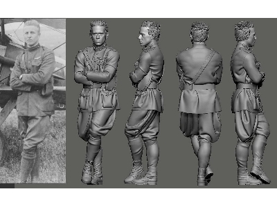 Us Wwi Aces Part 1 - 1st Pursuit Group - Frank Luke (1 Figure / 3d-printed) - zdjęcie 1