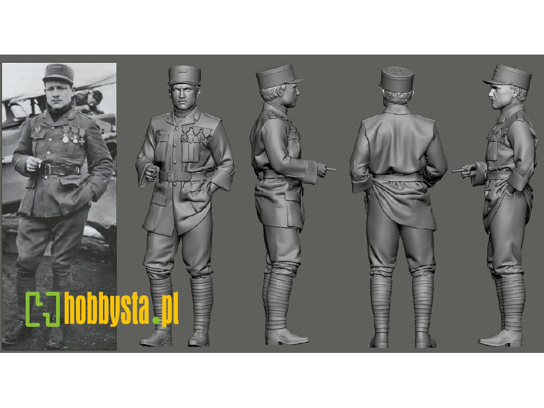 Wwi - N 124 Lafayette Escadrille - Raoul Lufbery (1 Figure / 3d-printed) - zdjęcie 1
