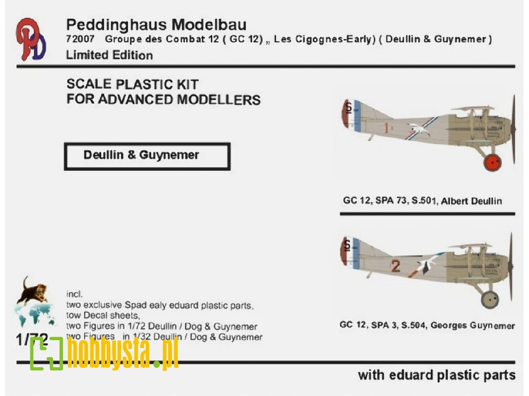 Spad S.Xiii - Groupe Des Combat 12 (Gc 12) Les Cigognes - Early (Guynemer & Deullin) - zdjęcie 1