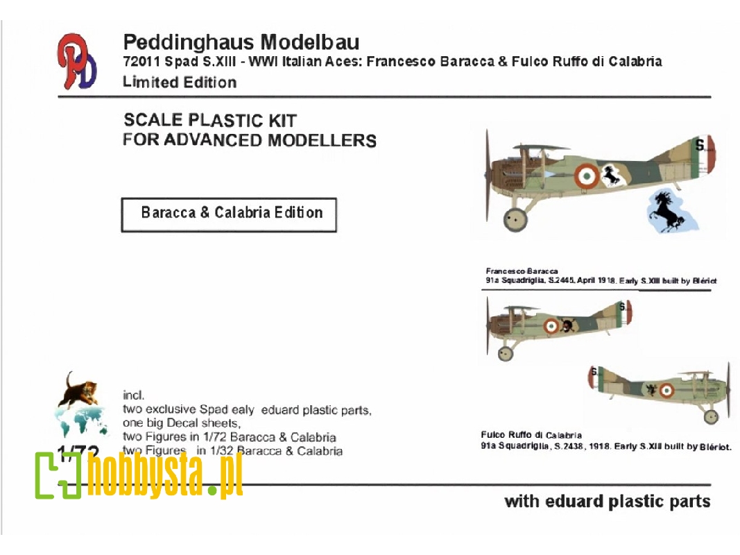 Spad S.Xiii - Italian Wwi Aces: Francesco Baracca & Fulco Ruffo Di Calabria - zdjęcie 1