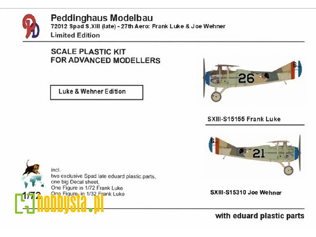 Spad S.Xiii (Late) - 27th Aero: Frank Luke & Joe Wehner - zdjęcie 1