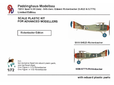 Spad S.Xiii (Late) - 94th Aero: Edward Rickenbacker (S.4523 & S.7775) - zdjęcie 1
