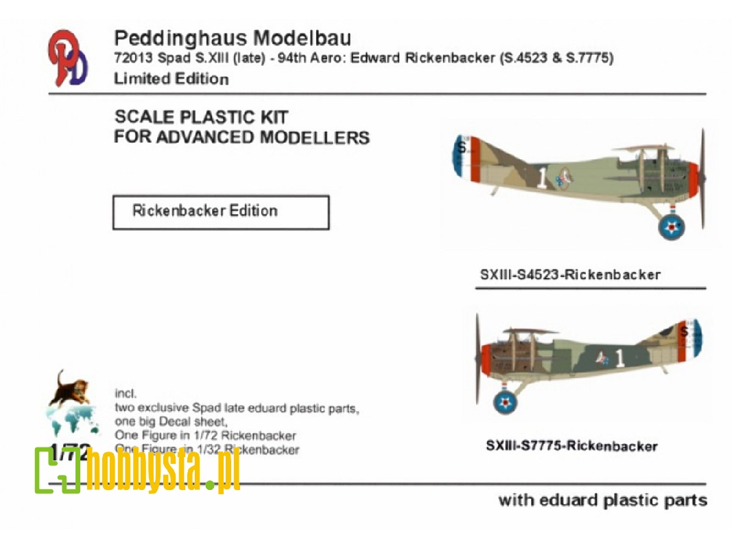 Spad S.Xiii (Late) - 94th Aero: Edward Rickenbacker (S.4523 & S.7775) - zdjęcie 1