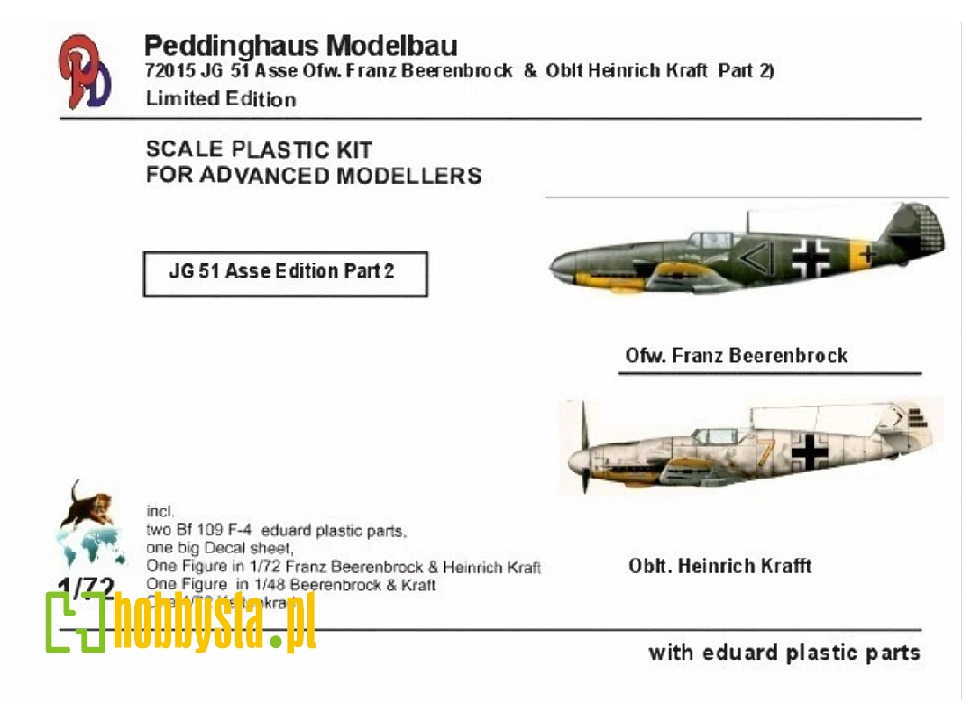 Messerschmitt Bf-109 F-4 - Ofw Franz Beerenbrock Stab Jg 51 & Oblt Heinrich Krafft - zdjęcie 1