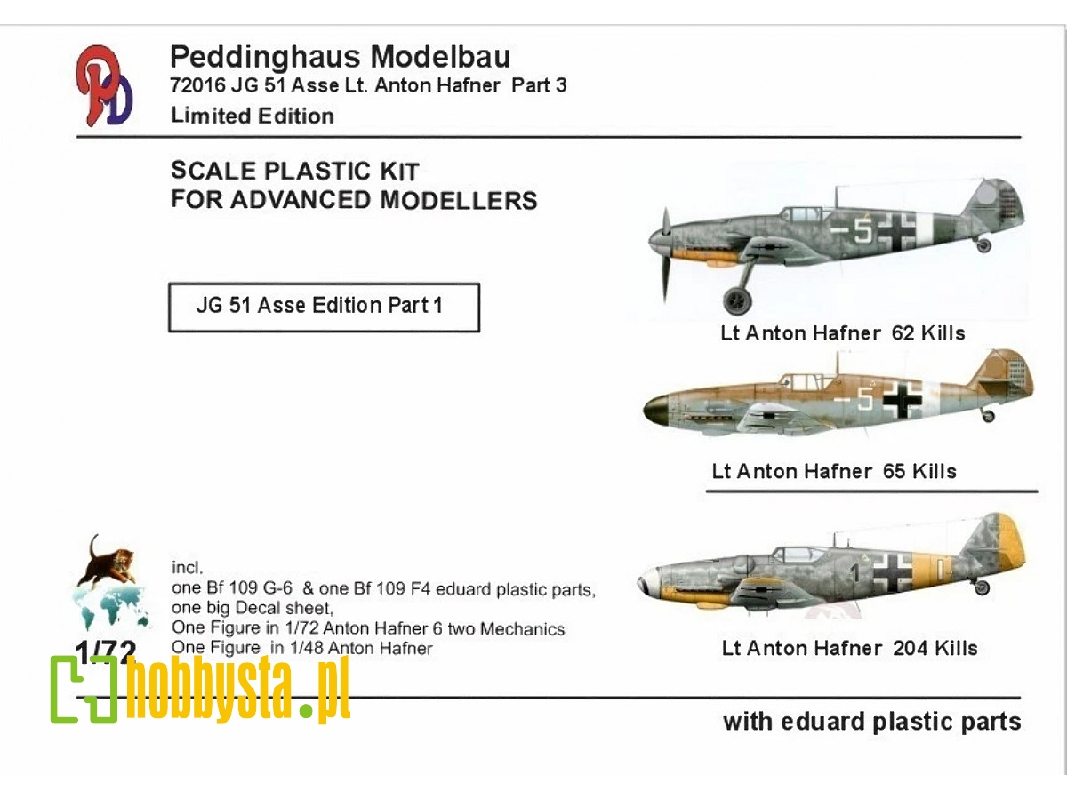Messerschmitt Bf-109 F-4 / F-6 - Lt Anton Hafner Staffelkapitän 8/Jg 51 (Russia 1943-1944) - zdjęcie 1