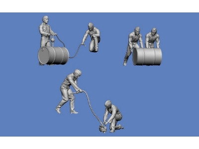 6 Marines Refueling The Explosive Boat Linse And Gasoline Barrels - zdjęcie 1