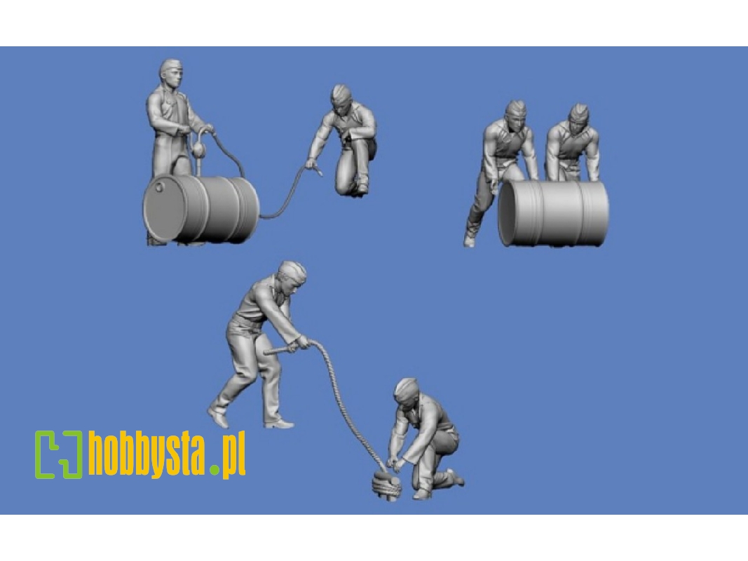 6 Marines Refueling The Explosive Boat Linse And Gasoline Barrels - zdjęcie 1