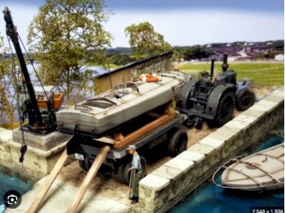 1 Lanz Tractor - 1 Trailer - 1 Command Boat - 1 Tractor Driver And 3 Soldiers - zdjęcie 1