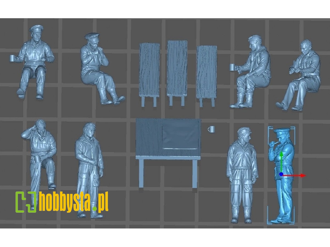 German Wwii Mechanics At Rest (8 Figures / 3d-printed) - zdjęcie 1