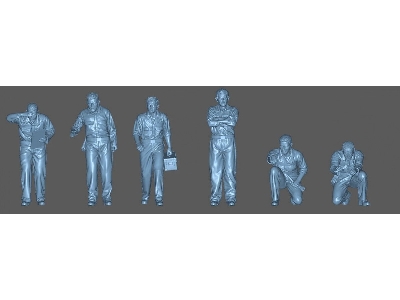 German Luftwaffe Mechanics (6 Figures / 3d-printed) - zdjęcie 1