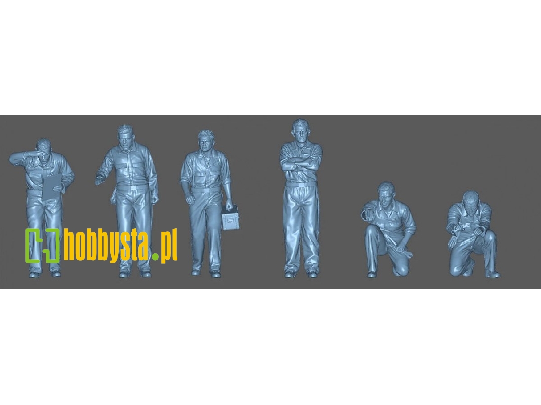 German Luftwaffe Mechanics (6 Figures / 3d-printed) - zdjęcie 1
