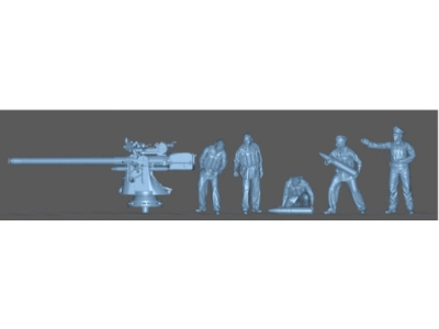 German 8,8 Cm U-boot Gun With 5 U-boot Crew Members (3d-pritned) - zdjęcie 1