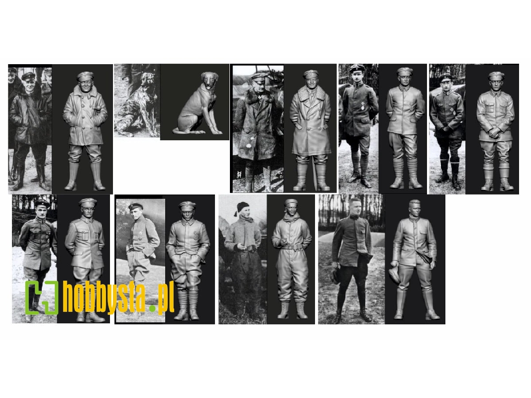 German Wwi Aces Jastas 5 And Jasta 11 (9 Figures / 3d-pritned) - zdjęcie 1