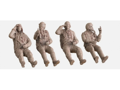 4 Pilots - Japanese Ww2 And French, Italian, Us Modern - zdjęcie 1