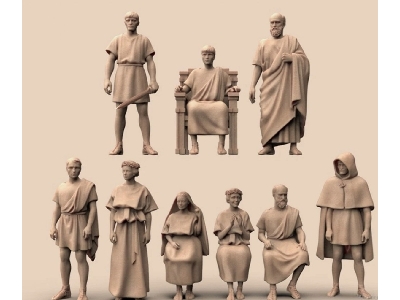 Roman Civilians (9 Figures / 3d-pritned) - zdjęcie 1
