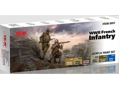 Acrylic Paint Set For WWII French Infantry - zdjęcie 1