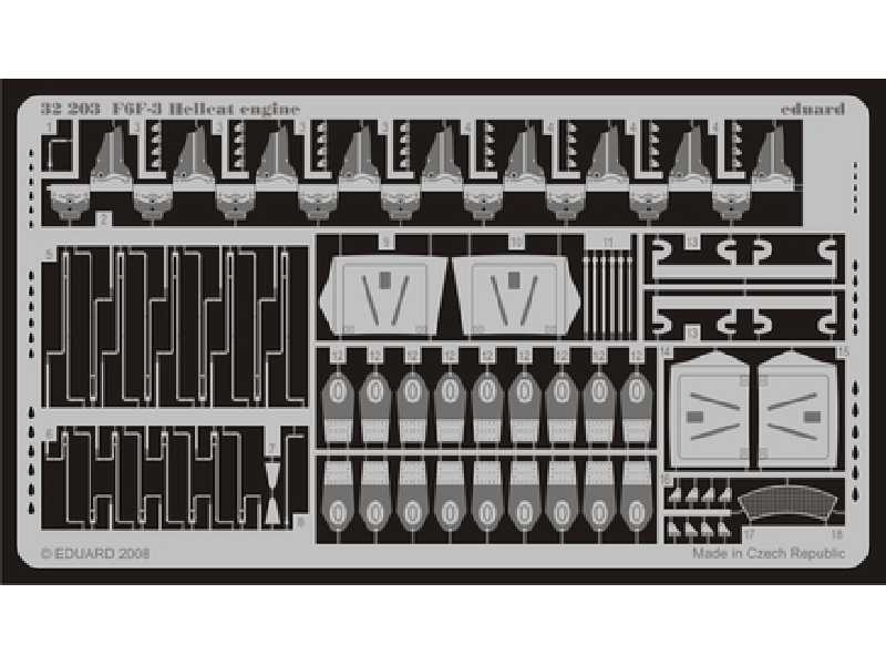  F6F-3 engine 1/32 - Trumpeter - blaszki - zdjęcie 1