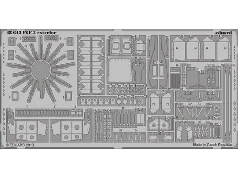  F6F-3 exterior 1/48 - Hobby Boss - blaszki - zdjęcie 1