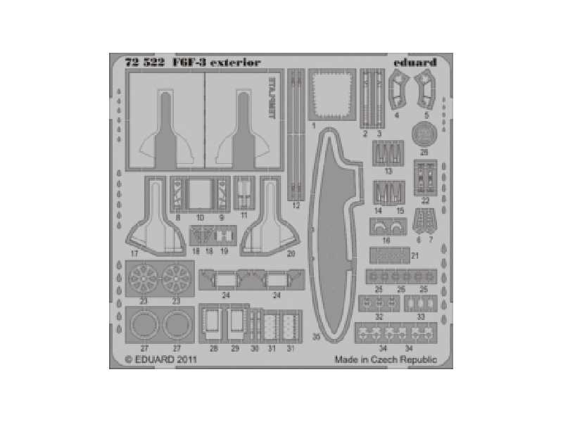 F6F-3 exterior 1/72 - Eduard - blaszki - zdjęcie 1 F6F-3 exterior 1/72 - Eduard - blaszki - zdjęcie 1