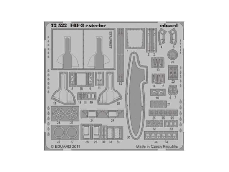  F6F-3 exterior 1/72 - Eduard - blaszki - zdjęcie 1