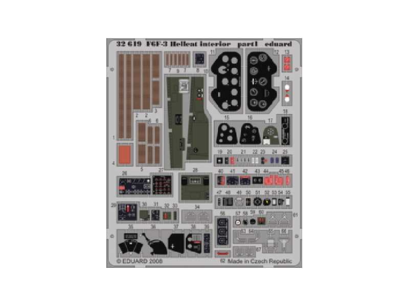 F6F-3 interior S. A. 1/32 - Trumpeter - blaszki - zdjęcie 1 F6F-3 interior S. A. 1/32 - Trumpeter - blaszki - zdjęcie 1