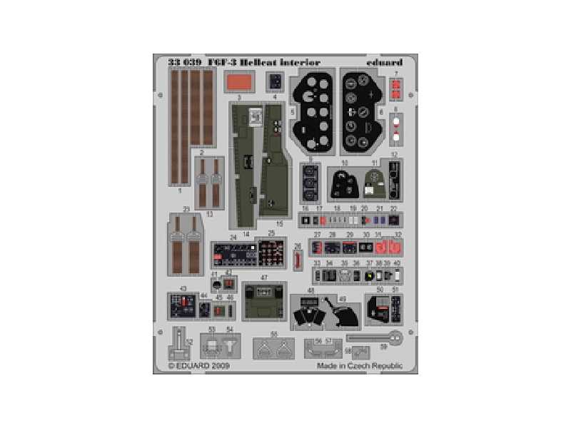 F6F-3 interior S. A. 1/32 - Trumpeter - blaszki - zdjęcie 1 F6F-3 interior S. A. 1/32 - Trumpeter - blaszki - zdjęcie 1