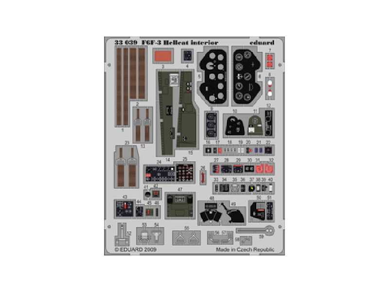  F6F-3 interior S. A. 1/32 - Trumpeter - blaszki - zdjęcie 1