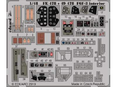  F6F-3 interior S. A. 1/48 - Hobby Boss - blaszki - zdjęcie 1