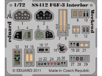  F6F-3 interior S. A.  Weekend 1/72 - Eduard - blaszki - zdjęcie 1